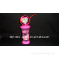 Eco-friendly plastic children bottle with straw and lid